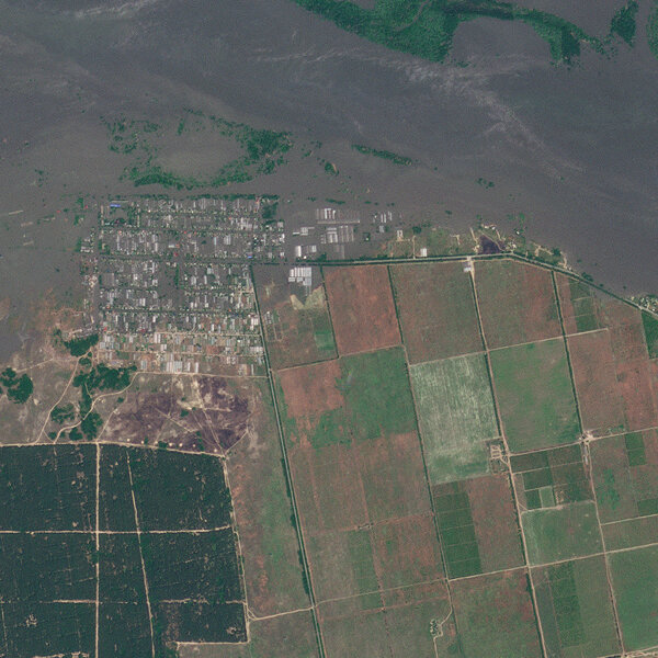 A satellite image of Korsunka.