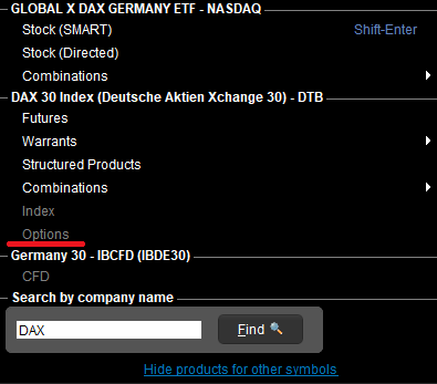 Opce na DAX