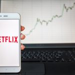 Netflix akcie, logo a cenový graf