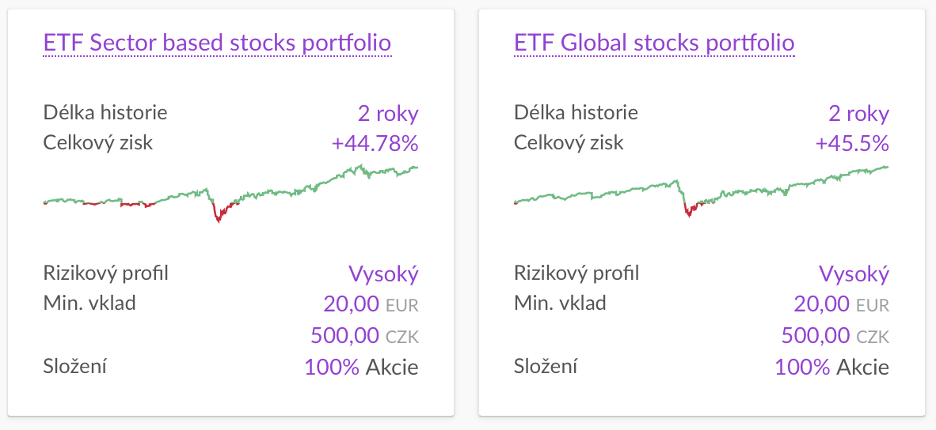 Čistě akciová portfolia q1 2021