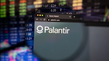 Detail na logo Palantir