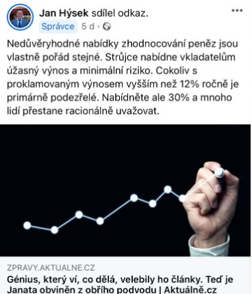 Cokoliv nad 12% je prej nereálné